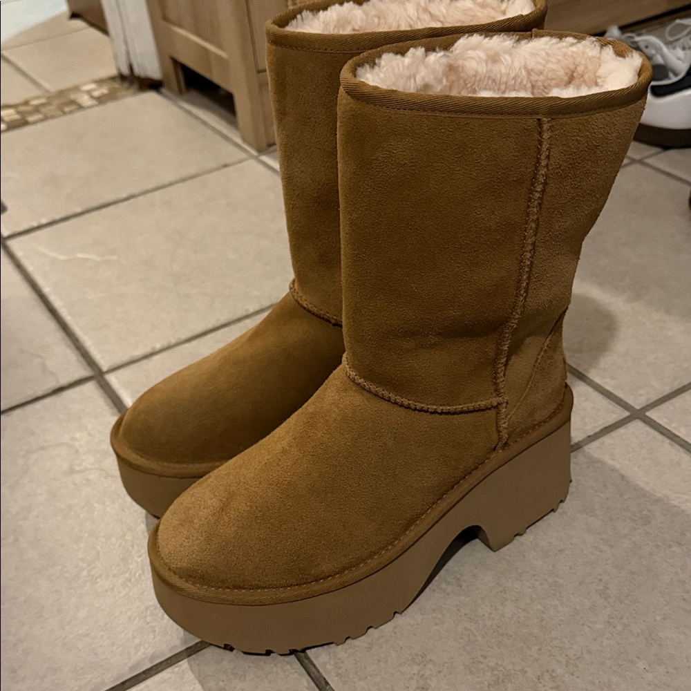 UGG Tan Platform Winter Boots size 8